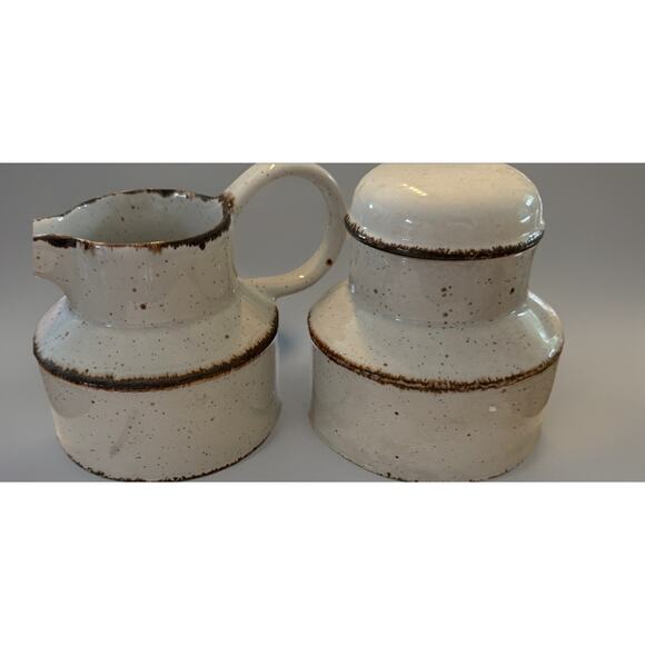 Vintage Sugar Bowl Creamer lid Creation Midwinter Stonehenge ENGLAND STONEWARE - Picture 5 of 6